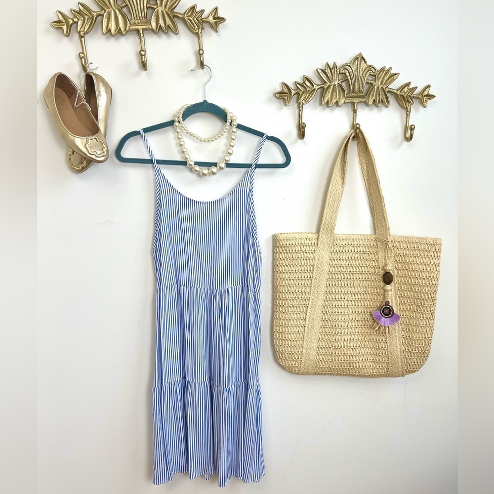 Spaghetti Strap tier dress M pit 19”